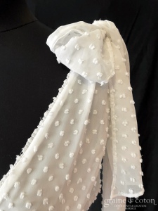 Claudie Pierlot - Robe courte en mousseline plumetis ivoire clair