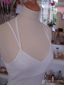 Motivi - Haut blanc avec paillettes ton sur ton