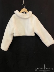 Edelweiss - Boléro chaud petite fille d'honneur en fausse fourrure ivoire