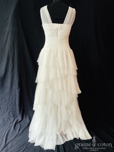 Tadashi Shoji - Création une pièce en tulle fluide ivoire