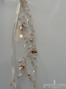 Etsy - Heaband feuilles de vigne et strass sur fil doré