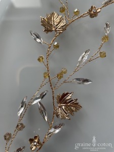 Etsy - Heaband feuilles de vigne et strass sur fil doré