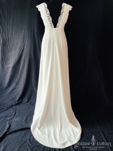 Olivier Freine - Création cache coeur en crêpe de soie et guipure