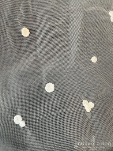 Poirier - Voile long de 3 mètres en tulle avec pois brodés ivoire clair