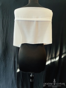 Création - Étole en mousseline fluide ivoire clair