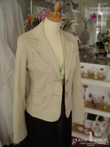 Zara - Veste dégriffée en coton crème