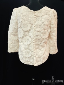 Victoire Vermeulen by Rhum Raisins - Veste ou top court en guipure ivoire