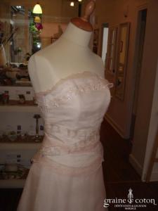 Robe de mariée deux pièces rosé-champagne