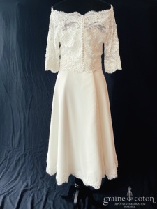 Bianco Evento - Peonia et son boléro encolure bateau