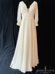 Paul et Nathalie - Création en guipure et mousseline ivoire clair