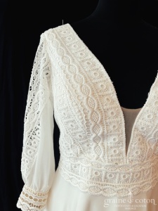Paul et Nathalie - Création en guipure et mousseline ivoire clair
