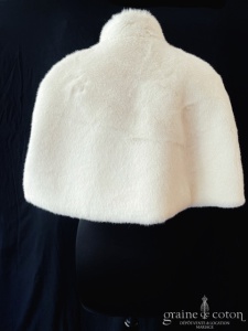 Martha Blanc - Cape étole en fausse fourrure ivoire