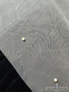 Poirier - Voile en tulle fluide long de 300 cm avec perles ivoire clair