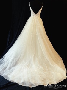 Selestia pour Paul et Nathalie - Création princesse en tulle dentelle et perles ivoire