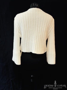 Bianco Evento - Gilet court en laine large maille