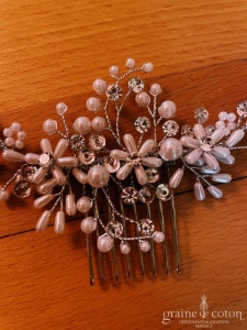 Bianco Evento - Peigne / coiffe fleurs perles et strass