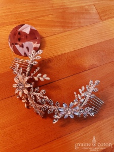 Bianco Evento - Double peigne / coiffe fleurs perles et strass