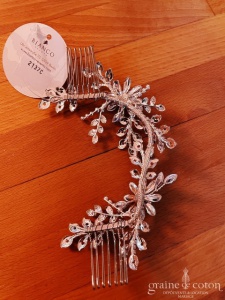 Bianco Evento - Double peigne / coiffe fleurs perles et strass