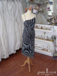 Mango - Robe fluide mi longue noire & grise