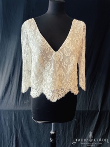 Maison Floret - Top en fine dentelle et manches 3/4