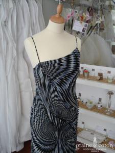 Mango - Robe fluide mi longue noire & grise