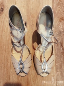 Rachel Simpson - Escarpins salomés Mimosa beige écru