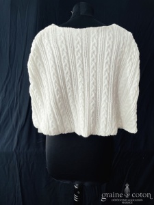 Bianco Evento - Étole / cape en maille fourrure ivoire