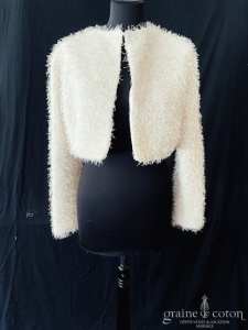 Novias - Manteau gilet en fausse fourrure ivoire