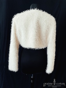 Novias - Manteau gilet en fausse fourrure ivoire