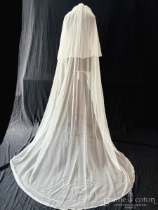 Kingvel - Voile long de 250 cm en tulle fluide surjeté