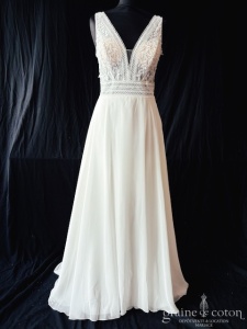 Paul et Nathalie - Robe bohème en mousseline et dentelle