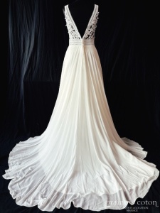 Paul et Nathalie - Robe bohème en mousseline et dentelle