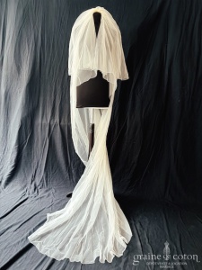 Emmerling - Voile long de 300 cm en tulle fluide nude