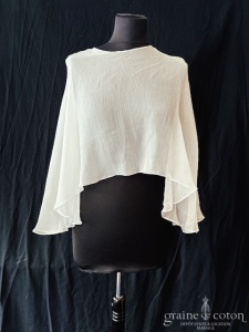 Metal Flaque - Cape en mousseline de soie ivoire