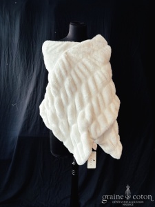 Bianco Evento - Étole écharpe effet fourrure de lapin en synthétique extra doux