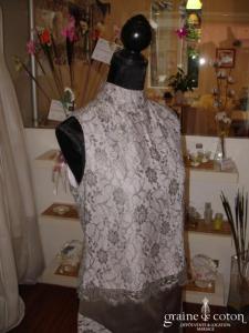 Carmélina créations - Ensemble gris et rose dentelle et soie