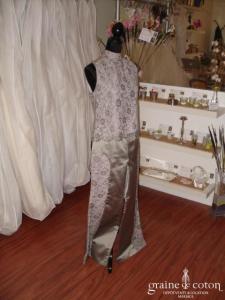 Carmélina créations - Ensemble gris et rose dentelle et soie