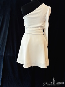 Jodie Paris - Robe courte patineuse en crêpe ivoire