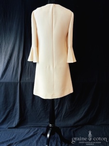 Valentino - Création courte en crêpe de laine et soie crème