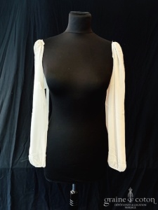 Bianco Evento - Manches à coudre en mousseline fluide ivoire clair