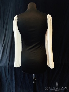 Bianco Evento - Manches à coudre en mousseline fluide ivoire clair