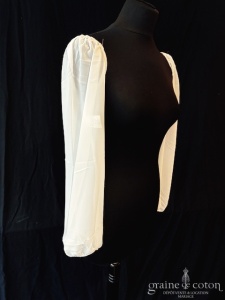 Bianco Evento - Manches à coudre en mousseline fluide ivoire clair