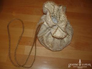 Carmélina créations - Aumônière en soie et dentelle dorée