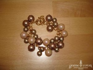 Loews - Bracelet de grosses perles de Majorque cuivre et rose