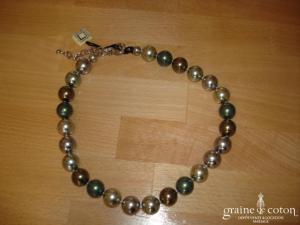 Loews - Collier de grosses perles de Majorque vert