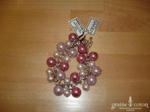 Loews - Bracelet de grosses perles de Majorque rose