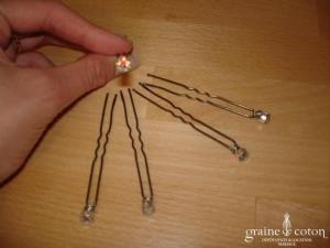 Au fil perlé - Pics cristal facette AB - Lot de 5