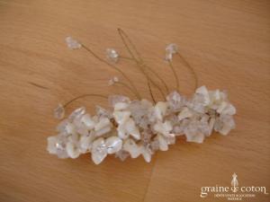 Barrette avec perles et nacre