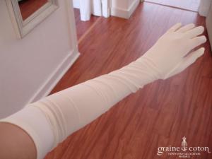 Gants longs ivoire