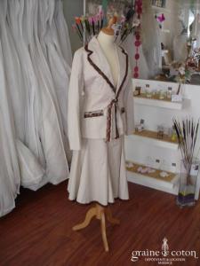 Multiples - Tailleur jupe en coton beige